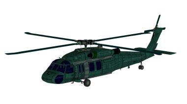 bir helikopter 3d cg render