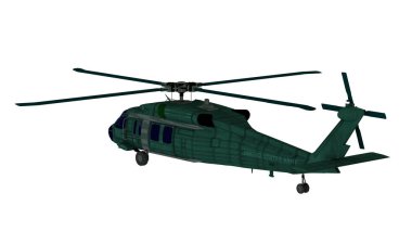 bir helikopter 3d cg render
