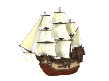 bir yelkenli tekne 3d cg render