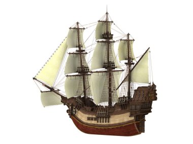 bir yelkenli tekne 3d cg render