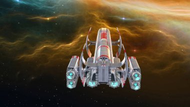 bir uzay gemisi 3d cg render