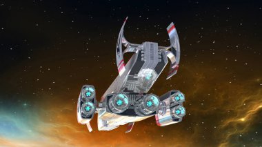 bir uzay gemisi 3d cg render