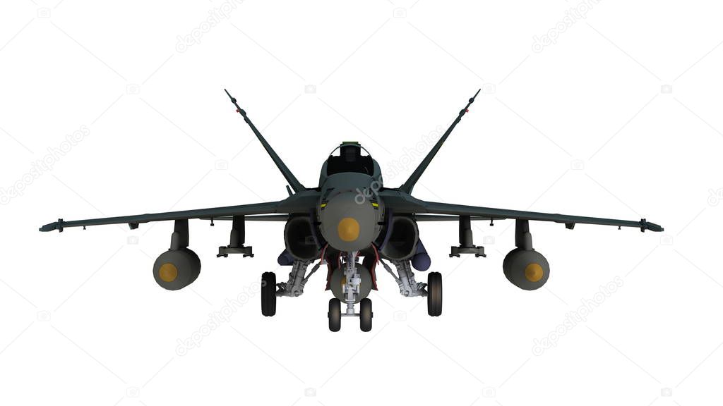 3D CG rendering of a fighter plane