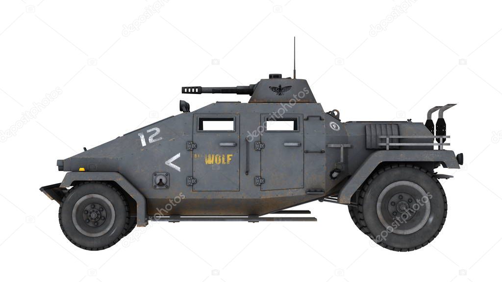 3D CG rendering of an armored car
