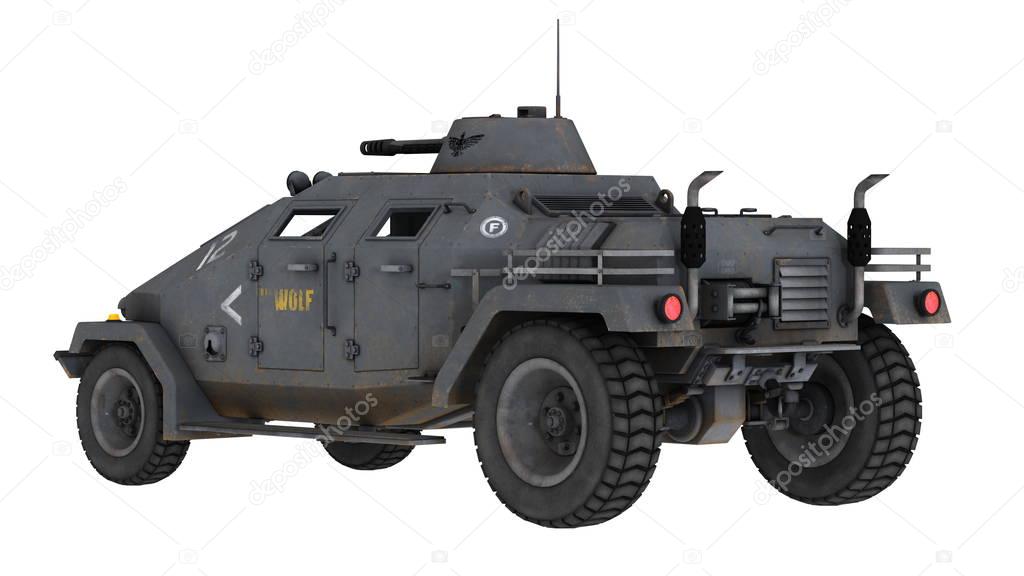 3D CG rendering of an armored car