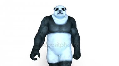 bir panda adamın 3d cg işleme