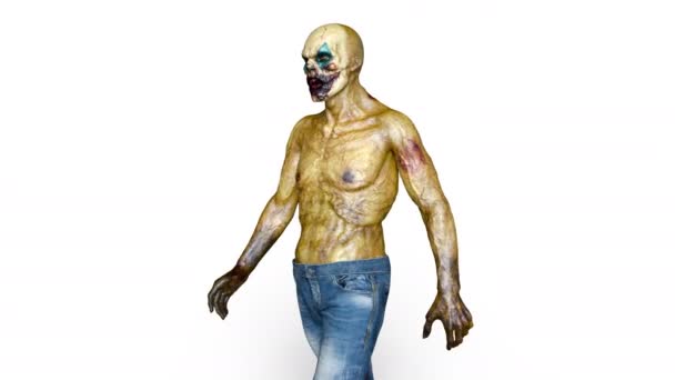 3D CG візуалізація клоуна макіяжу людини — стокове відео