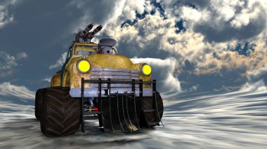 bir kamyonetin 3d cg işleme