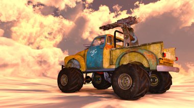 bir kamyonetin 3d cg işleme