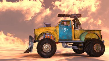 bir kamyonetin 3d cg işleme