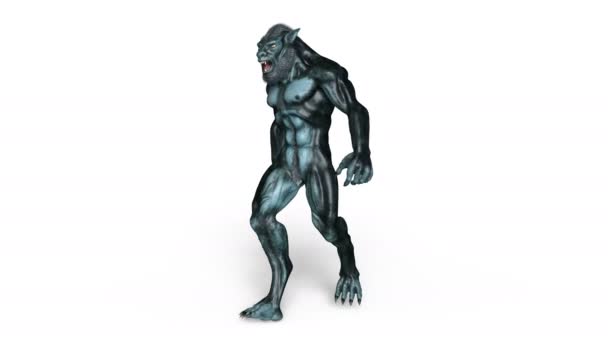 3D CG rendering of a werewolf — Stock Video