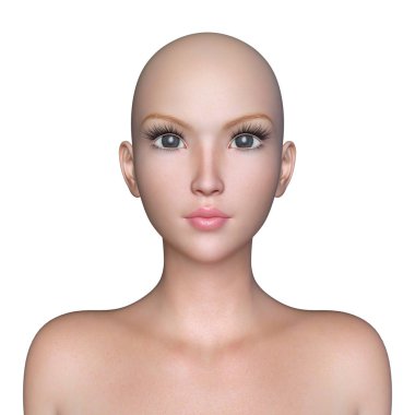 kadın başından 3d cg render