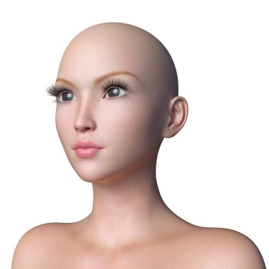 kadın başından 3d cg render