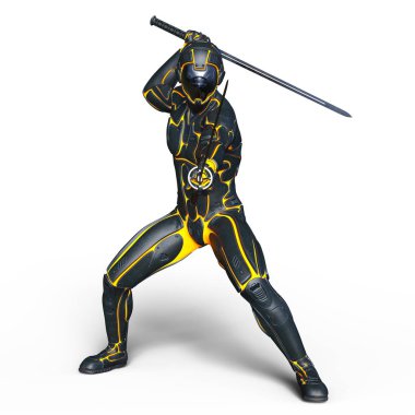 bir cyborg fencer 3d cg render