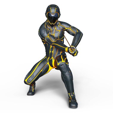 bir cyborg fencer 3d cg render