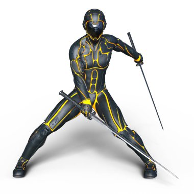bir cyborg fencer 3d cg render