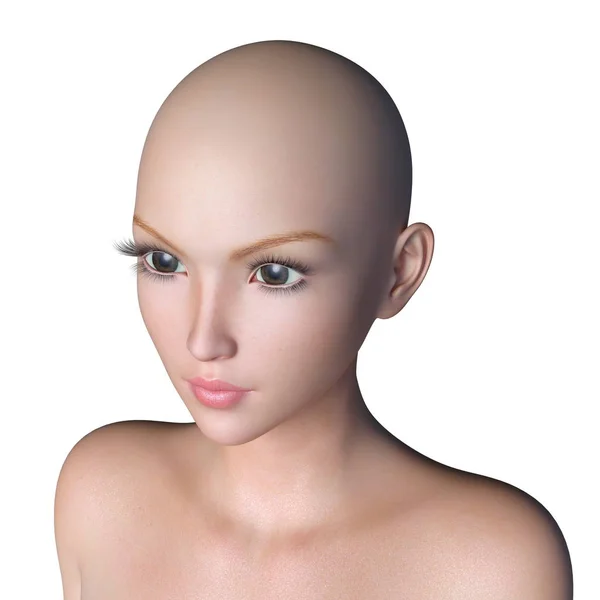 Rendering 3D CG della testa della donna — Foto Stock