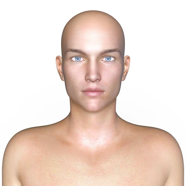 Rendering 3D CG della testa dell'uomo — Foto Stock