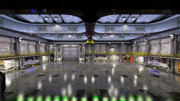 3D CG renderizar un hangar — Foto de Stock