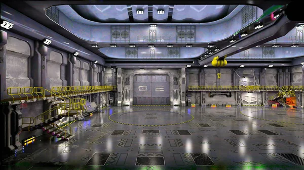 3D CG renderizar un hangar —  Fotos de Stock