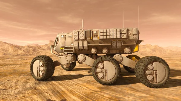 Rendering 3D CG di un rover spaziale — Foto Stock