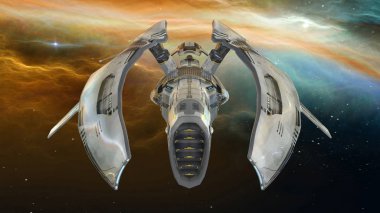 bir uzay gemisi 3d cg render