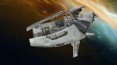 bir uzay gemisi 3d cg render