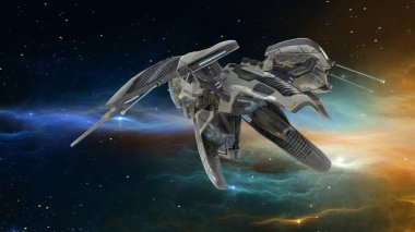 bir uzay gemisi 3d cg render