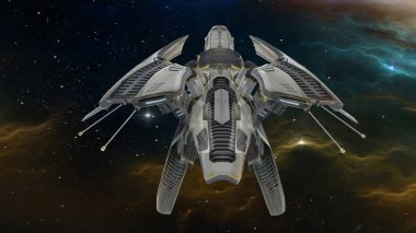 bir uzay gemisi 3d cg render