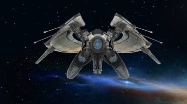 bir uzay gemisi 3d cg render