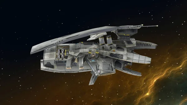 Vykreslování 3D cg vesmírné lodi — Stock fotografie