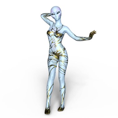 bir kadın yabancı 3d cg işleme