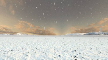 3d cg işleme karlı alanının