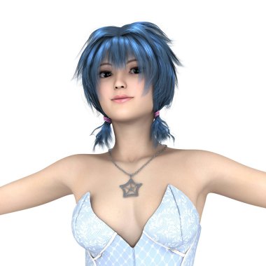 genç bir kadının 3d cg işleme