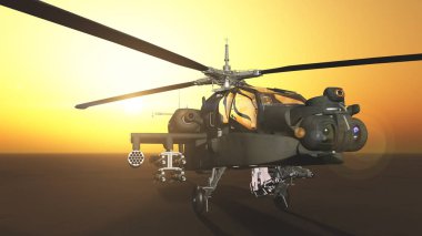 bir helikopter 3d cg render