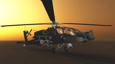 bir helikopter 3d cg render