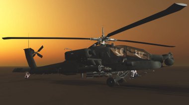 bir helikopter 3d cg render