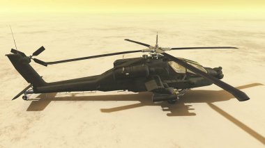 bir helikopter 3d cg render