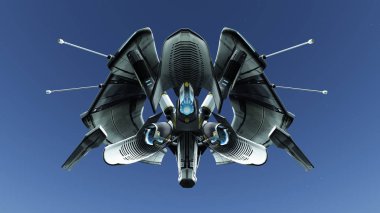 bir uzay gemisi 3d cg render