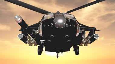 bir helikopter 3d cg render