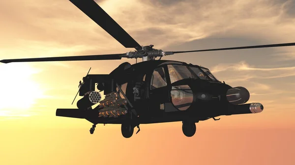 3D cg-rendering av en helikopter — Stockfoto