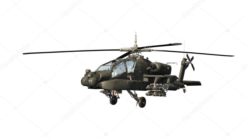 3D CG rendering of a helicopter