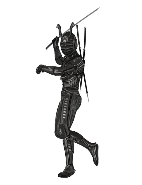 3D CG rendering of a cyborg fencer — Stock Photo, Image