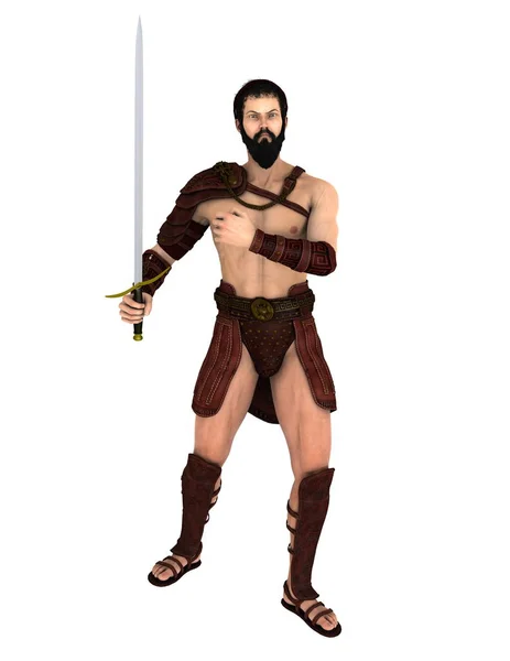 Renderowania 3D cg Gladiatora — Zdjęcie stockowe