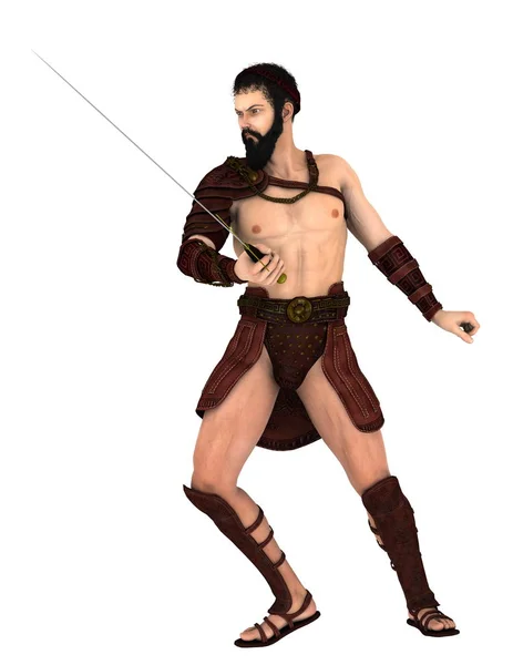 Renderowania 3D cg Gladiatora — Zdjęcie stockowe