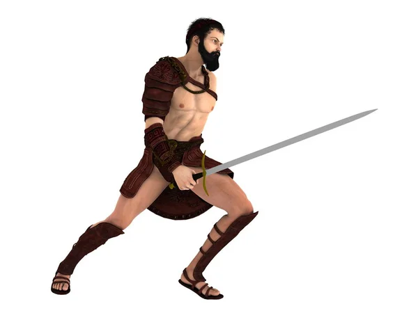3D CG renderização de um gladiador — Fotografia de Stock