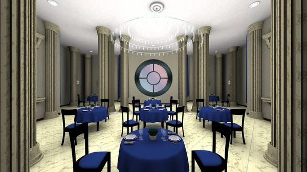 3d cg 渲染的宴会厅 — 图库照片