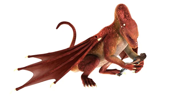 3D CG рендеринг красоты и дракона — стоковое фото