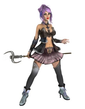 bir kadın savaşçı 3d cg render