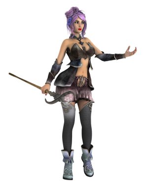 bir kadın savaşçı 3d cg render